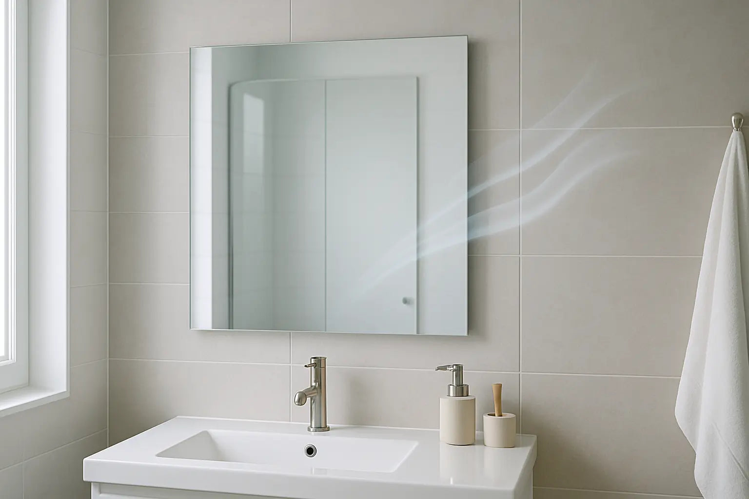 Hjælper ventilation (WTW) mod dug på badeværelsesspejle?