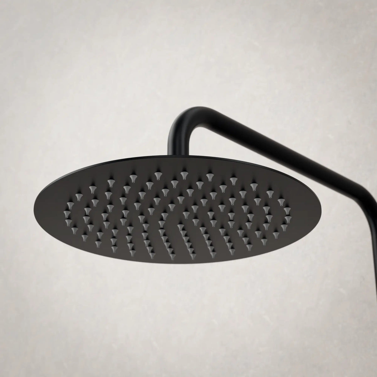 Regnbruser Valo - Mat sort med termostatarmatur - 25 cm - Forudbestil