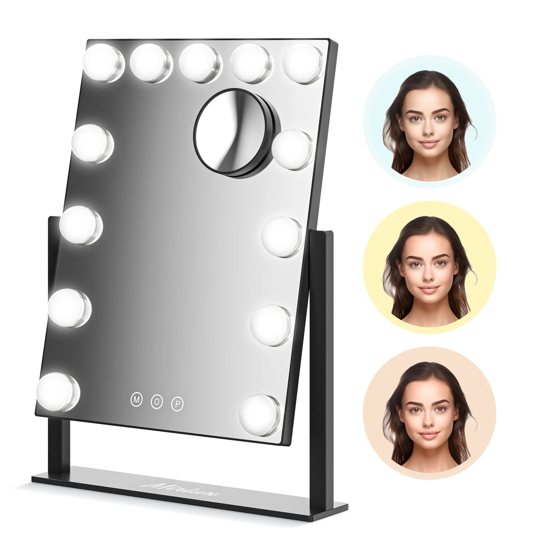 Hollywood Spejl - 44x30cm - Sort