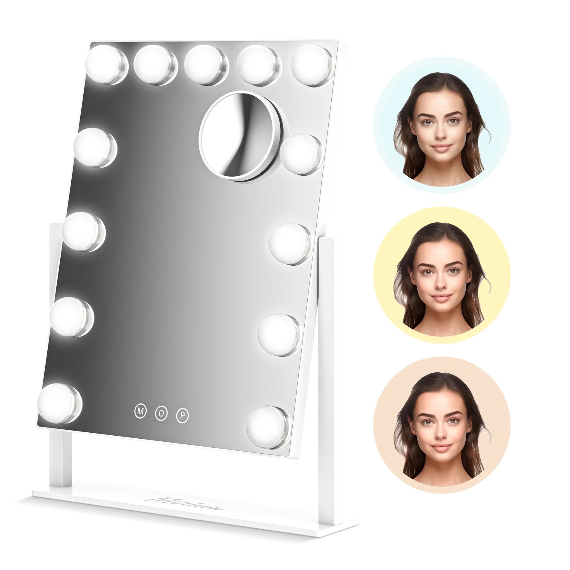 Hollywood Spejl - 44x30cm - Hvid