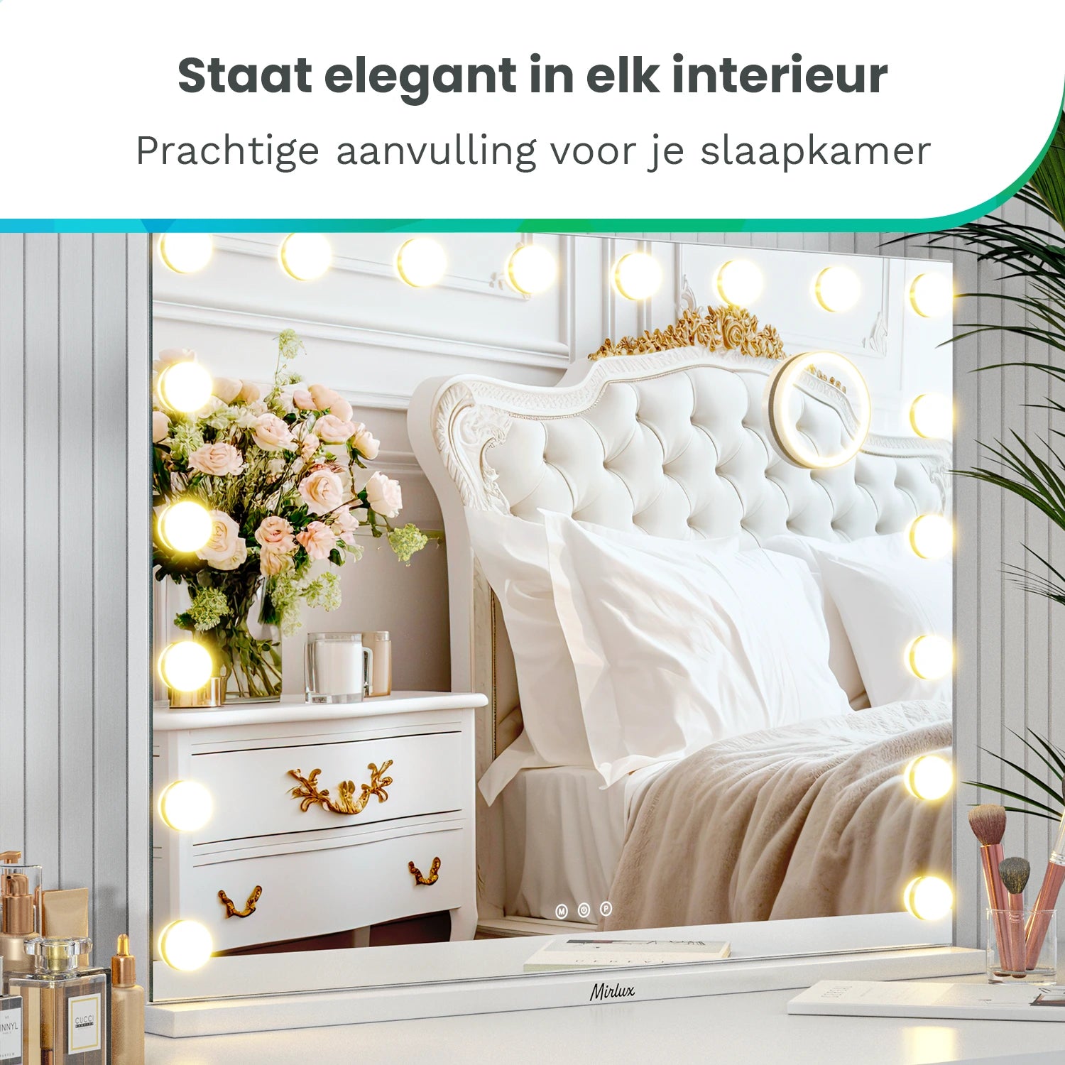 Hollywood Spejl - 80x60cm - Hvid - Forudbestil