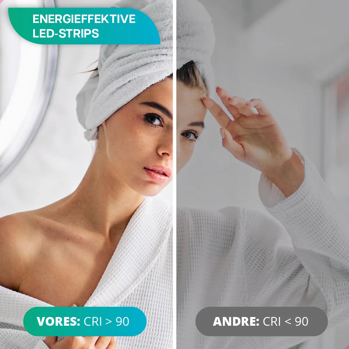 Badeværelsesspejl - 60cm - Sort Ramme