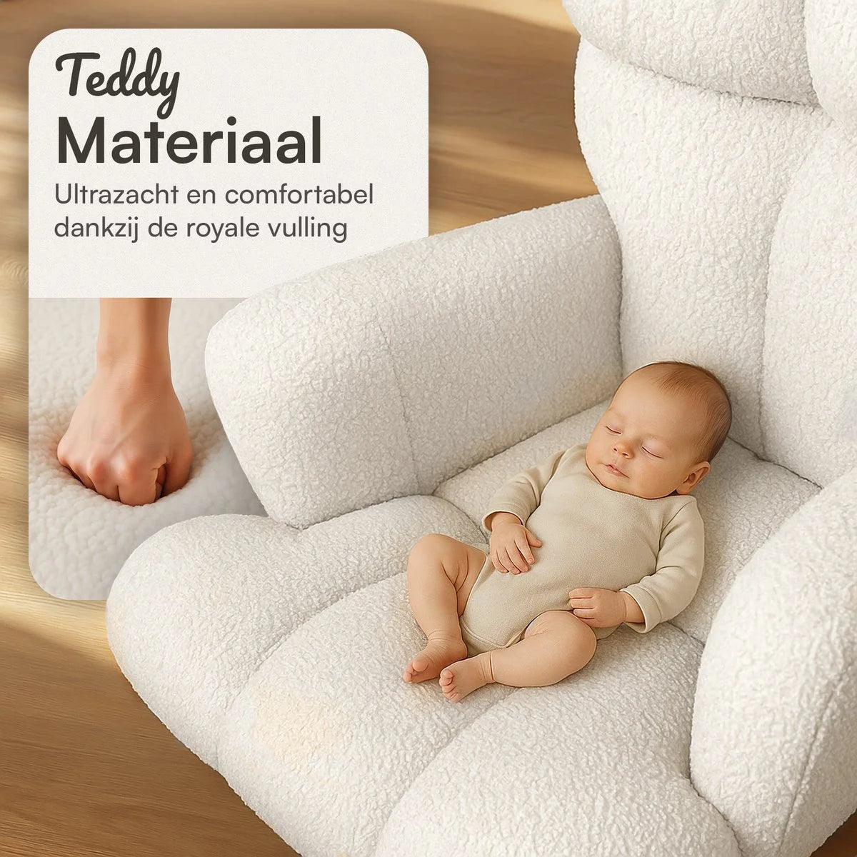 Teddy gyngestol hvid - Ammestol - Lænestol med armlæn design