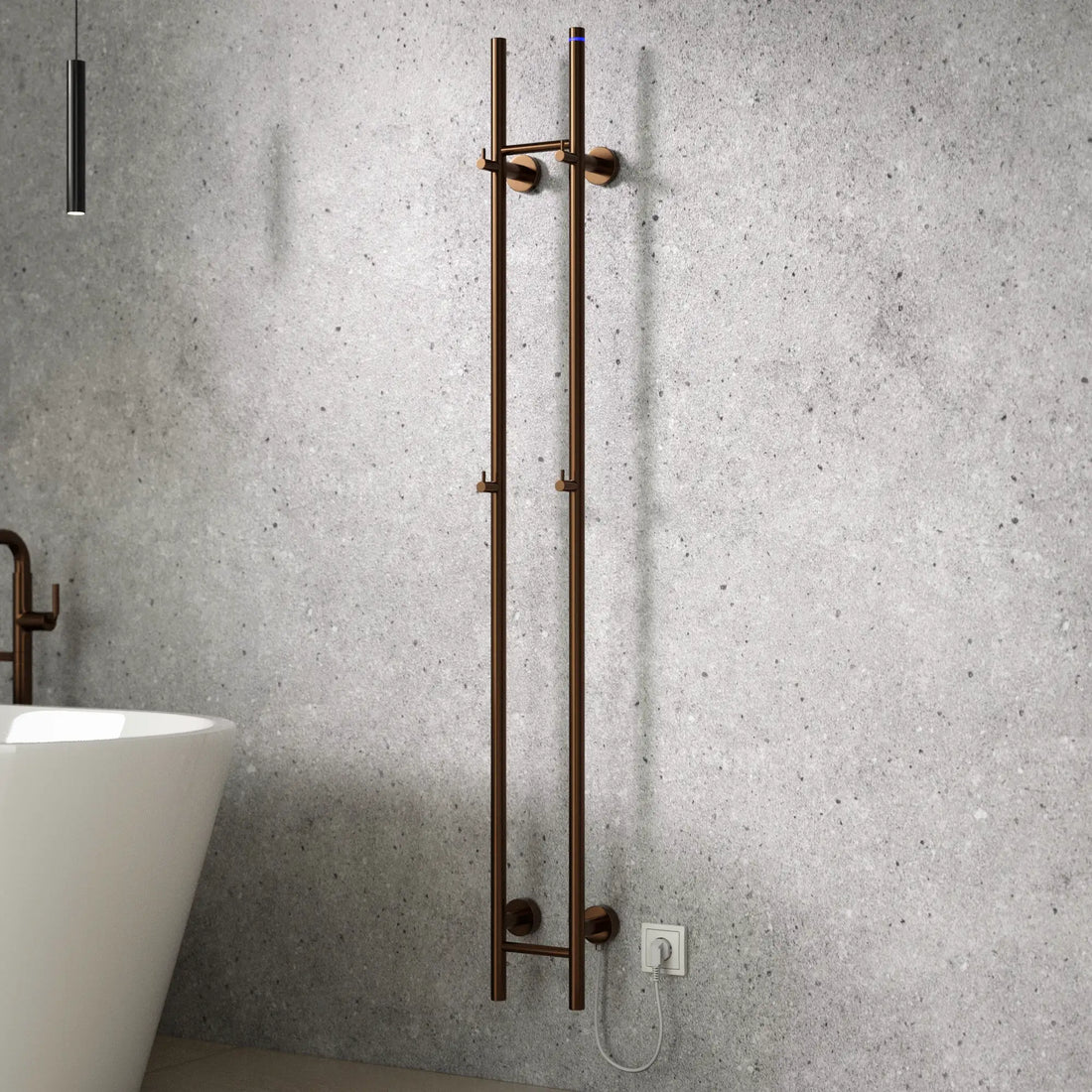 Elektrisk Håndklædetørrer Dobbelt - 70 Watt - 150x16.8 cm - Kobber