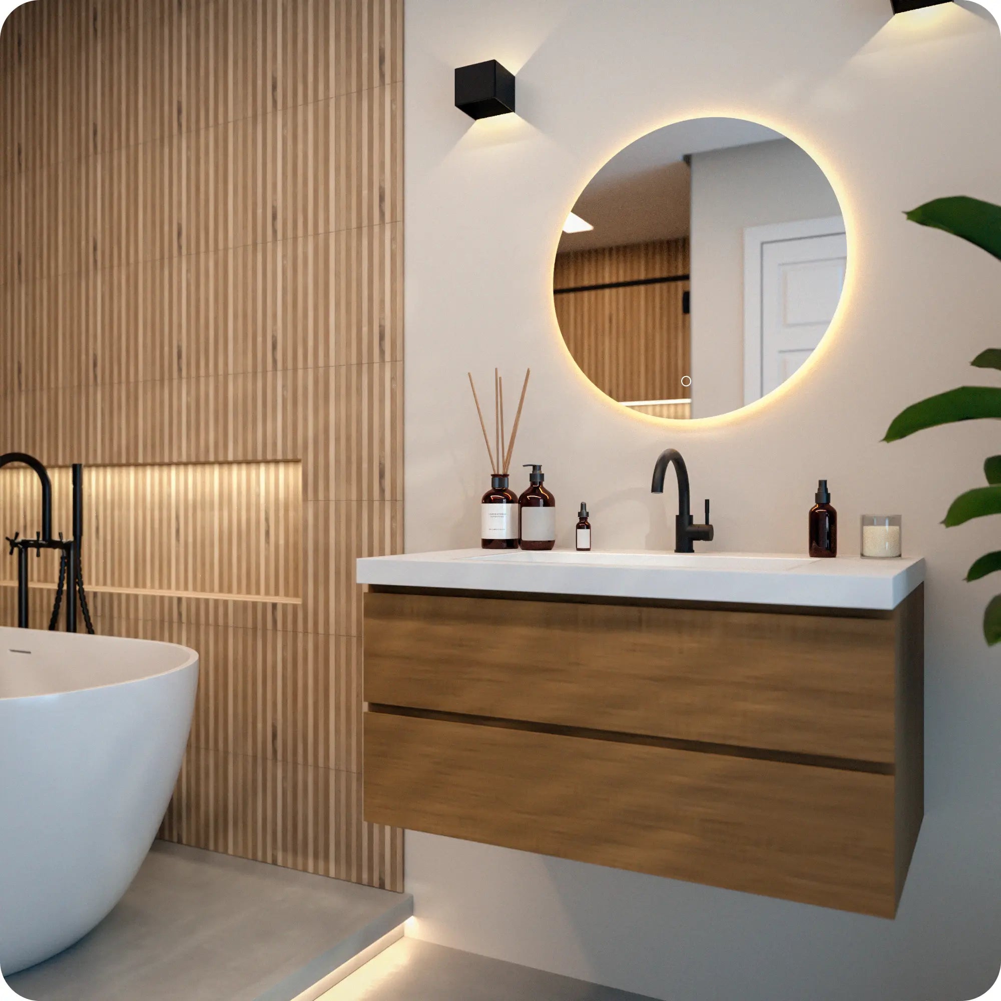 Badeværelsesspejl - 60cm - Rammeløst