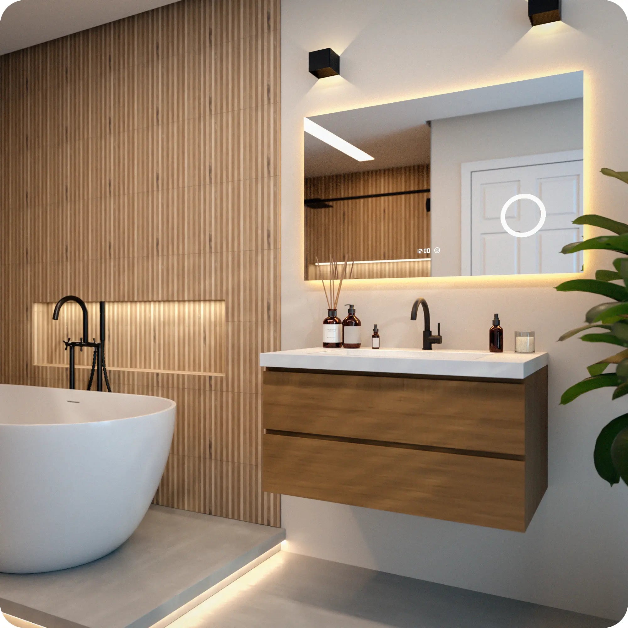 Badeværelsesspejl - Rektangel - 110x70cm - Rammeløs - Forudbestil