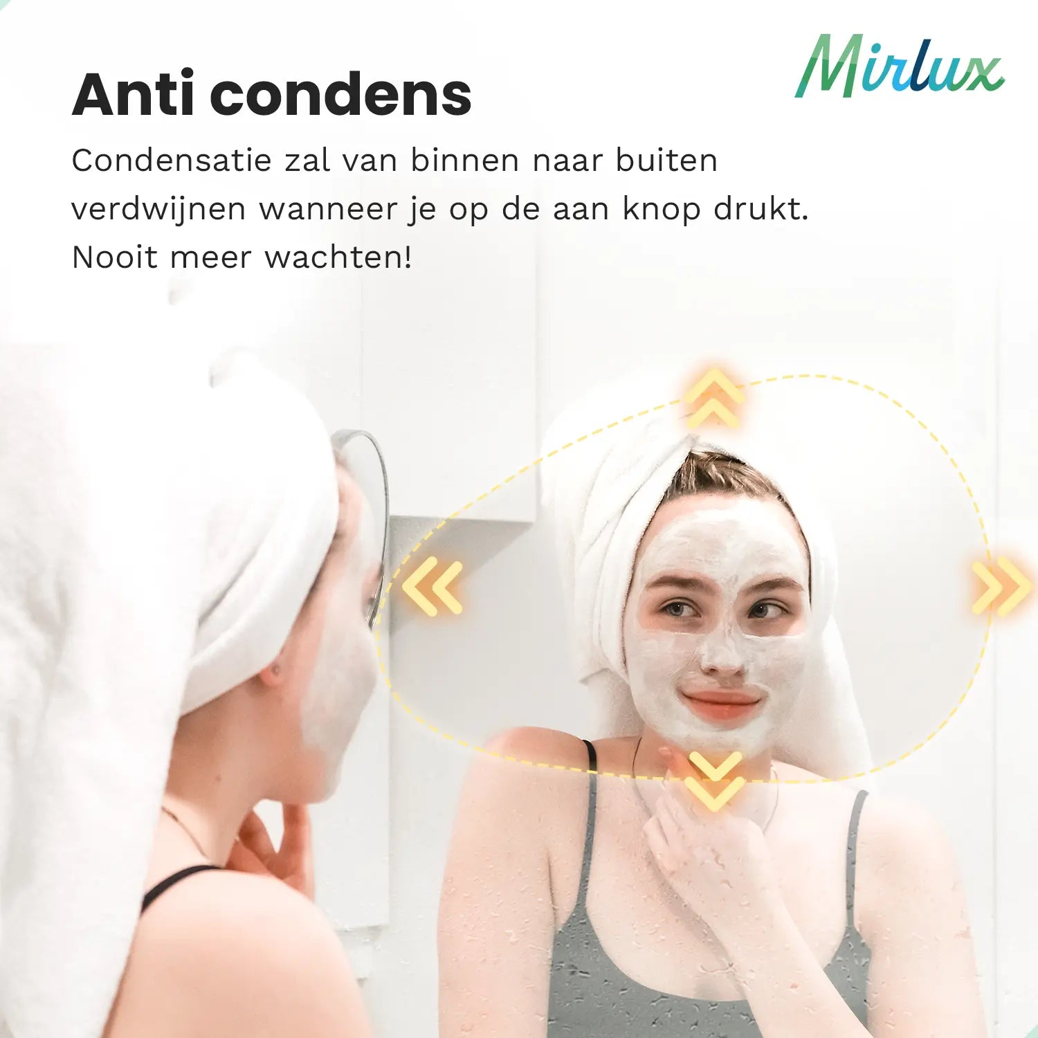 Badeværelsesspejl – 120x75cm – Asymmetrisk – Rammeløst