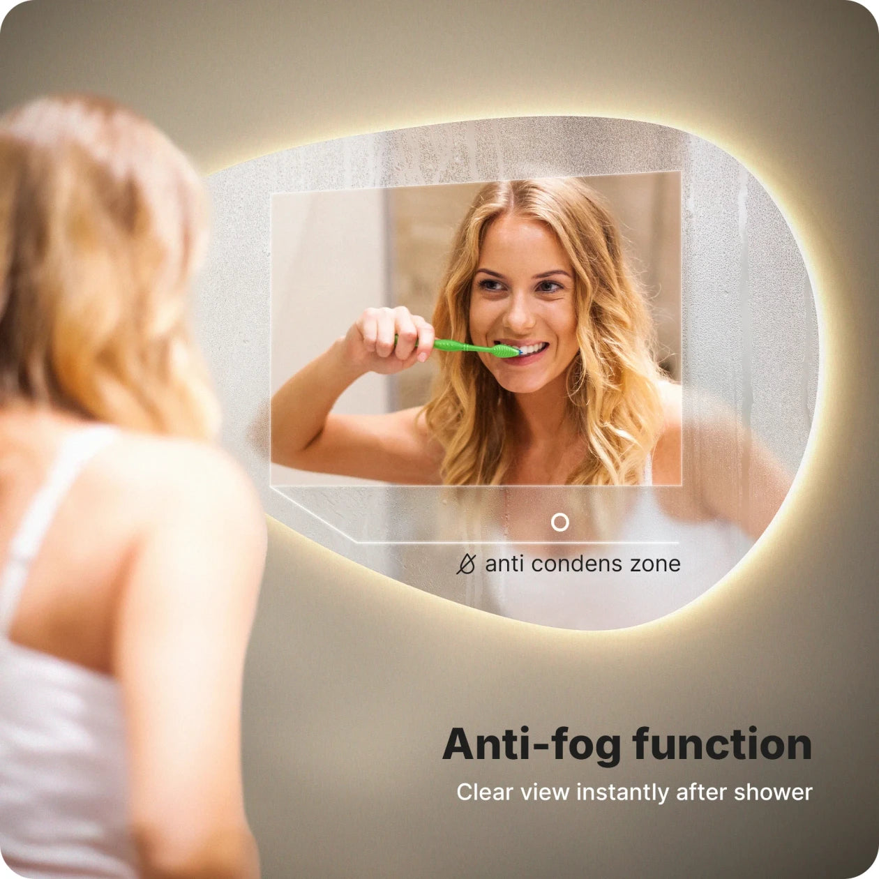 Badeværelsesspejl - 150 x 93 cm Asymmetrisk - Rammeløs - Forudbestil