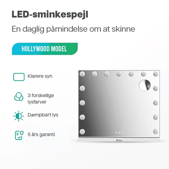 Hollywood Spejl - 58x48cm - Hvid