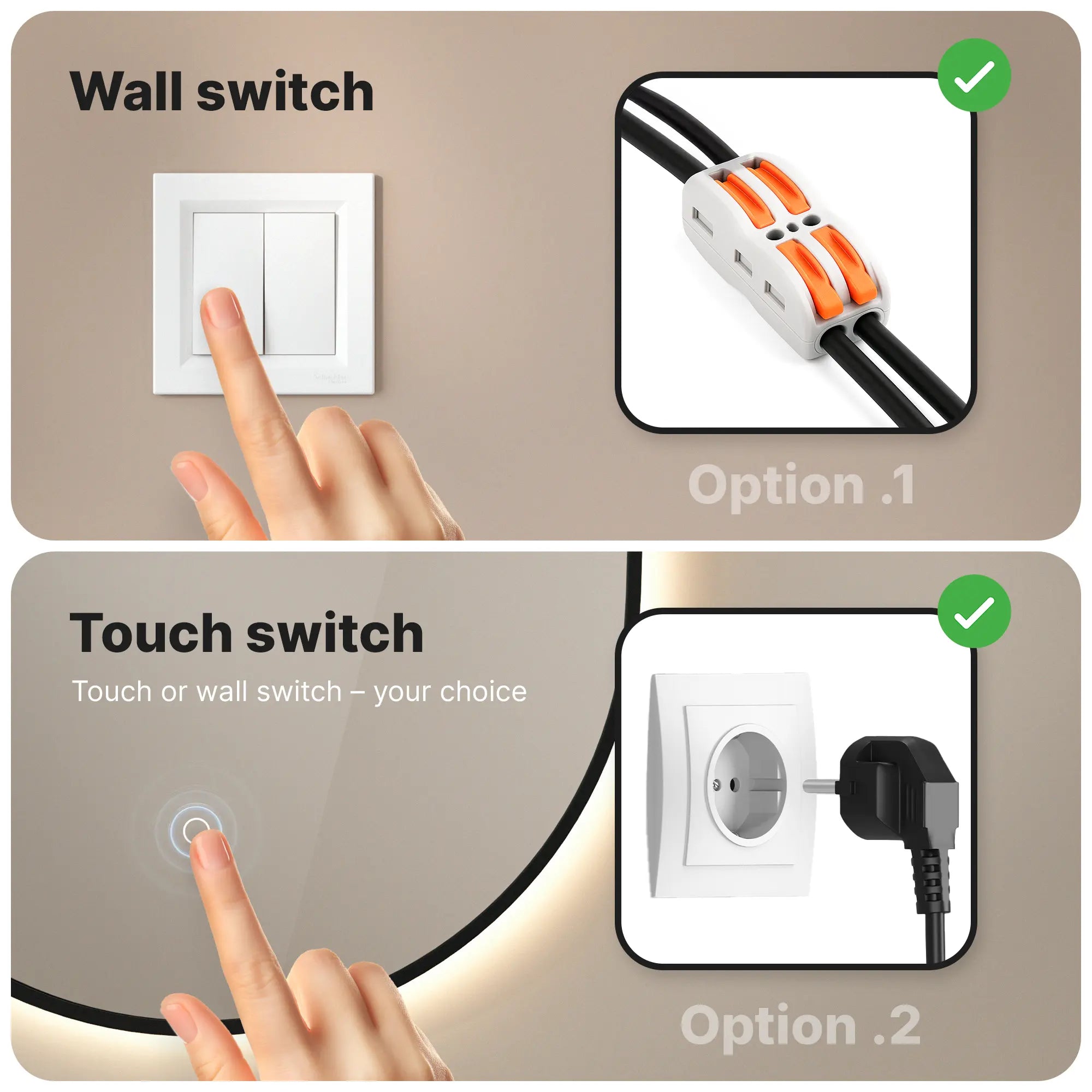 Badeværelsesspejl - 120x60cm Ovalt - Sort Ramme - Forudbestil