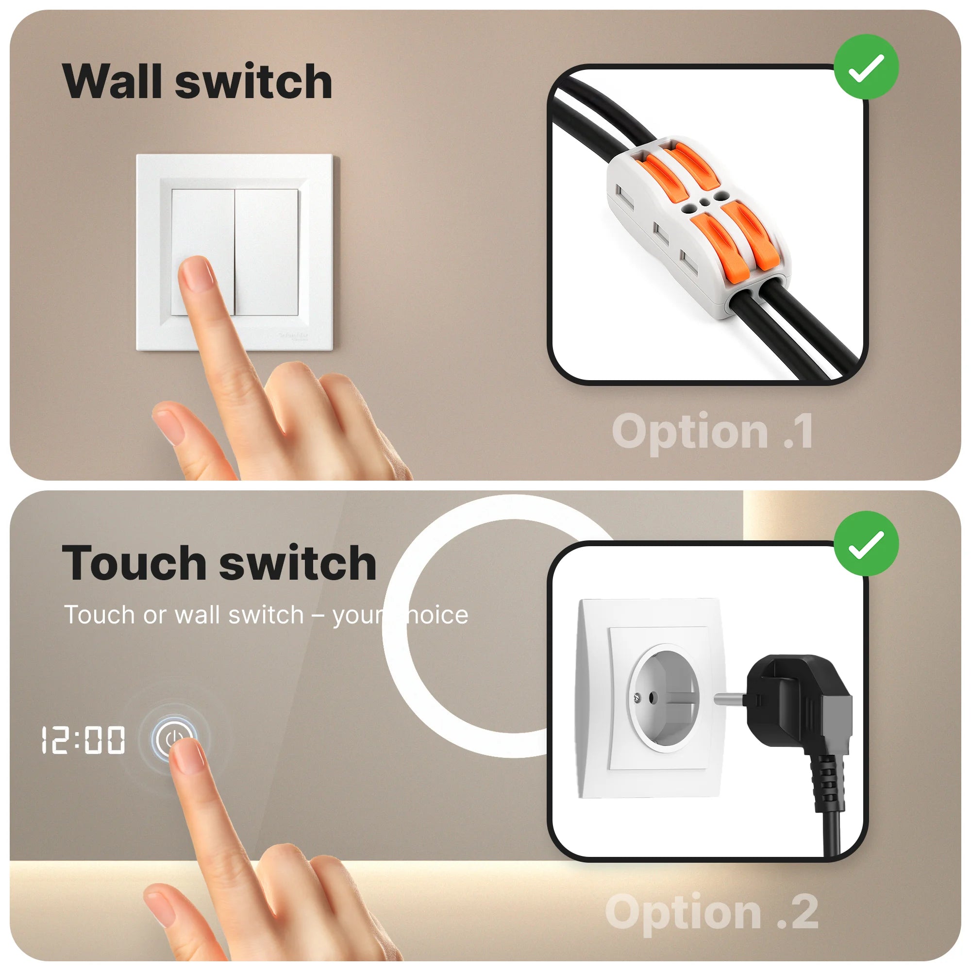 Badeværelsesspejl - Rektangel - 120x60cm - Rammeløs - Forudbestil