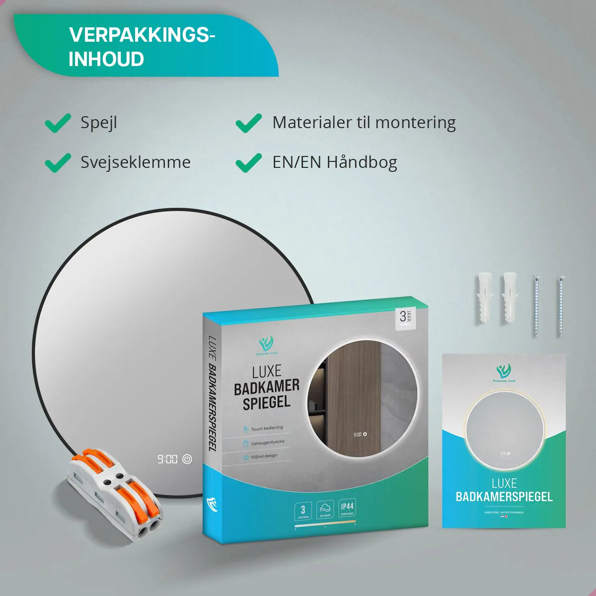 Badeværelsesspejl - 60cm - Sort Ramme