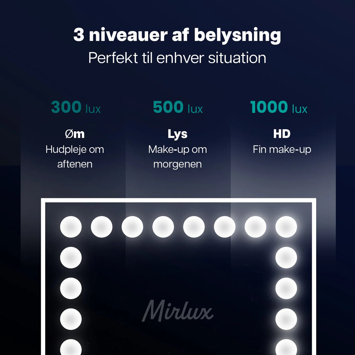 Hollywood Spejl - Bluetooth højtalere - 80x60cm - Rosé Guld