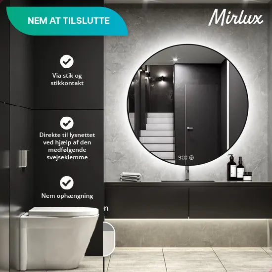 Badeværelsesspejl - 60cm - Sort Ramme