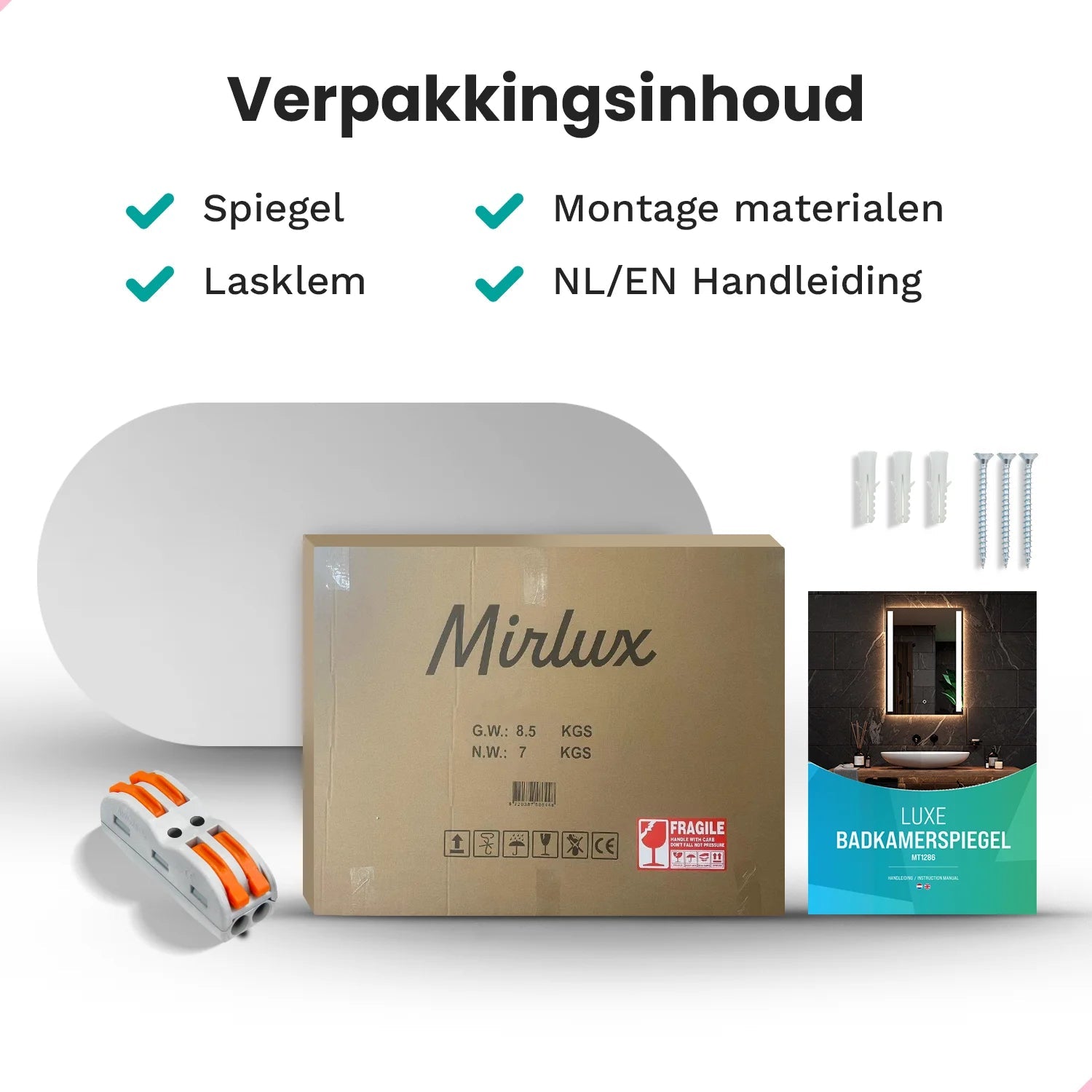 Badeværelsesspejl – 100x50cm - Ovalt – Sort Ramme - Forudbestil