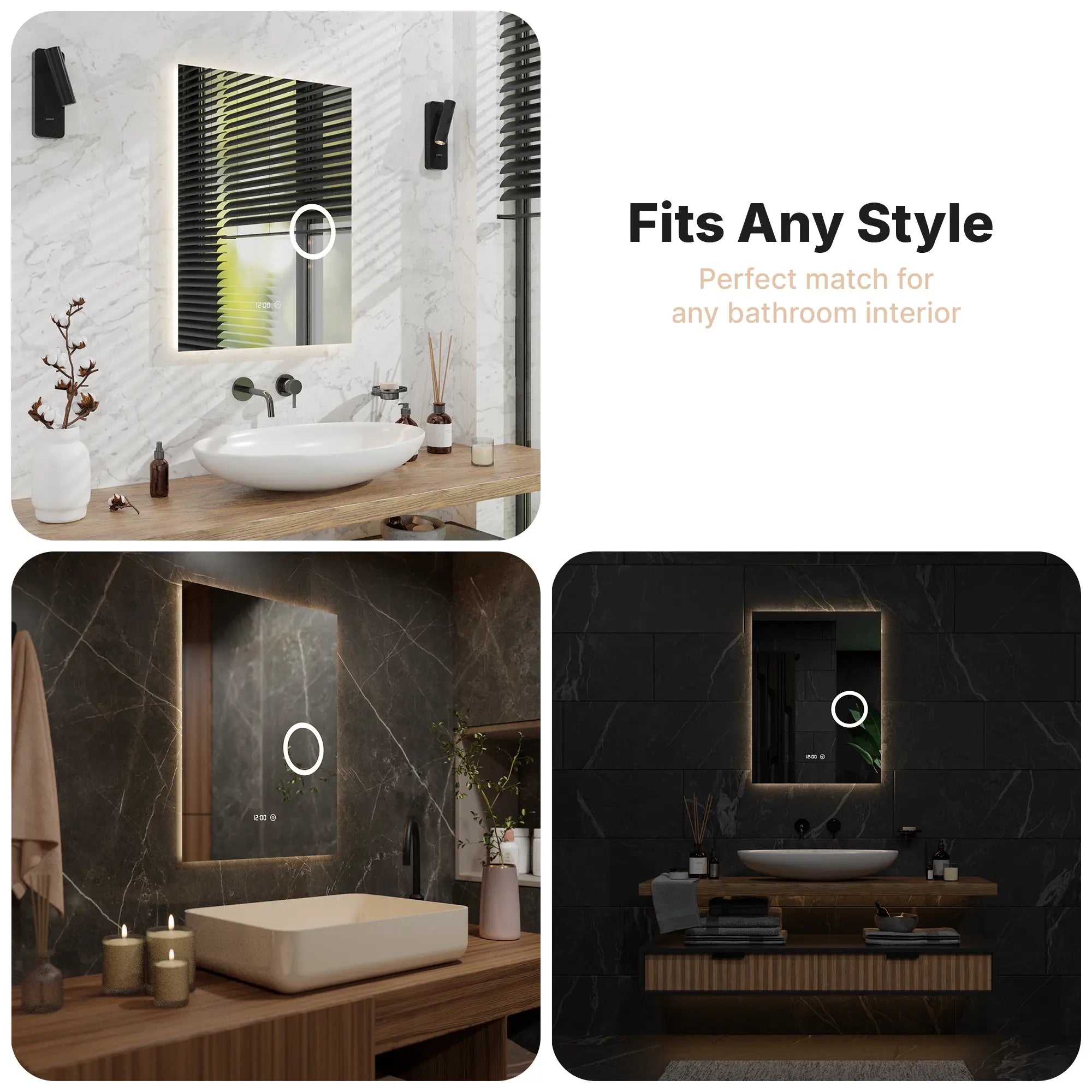 Badeværelsesspejl - Rektangel - 60x80 - Rammeløs