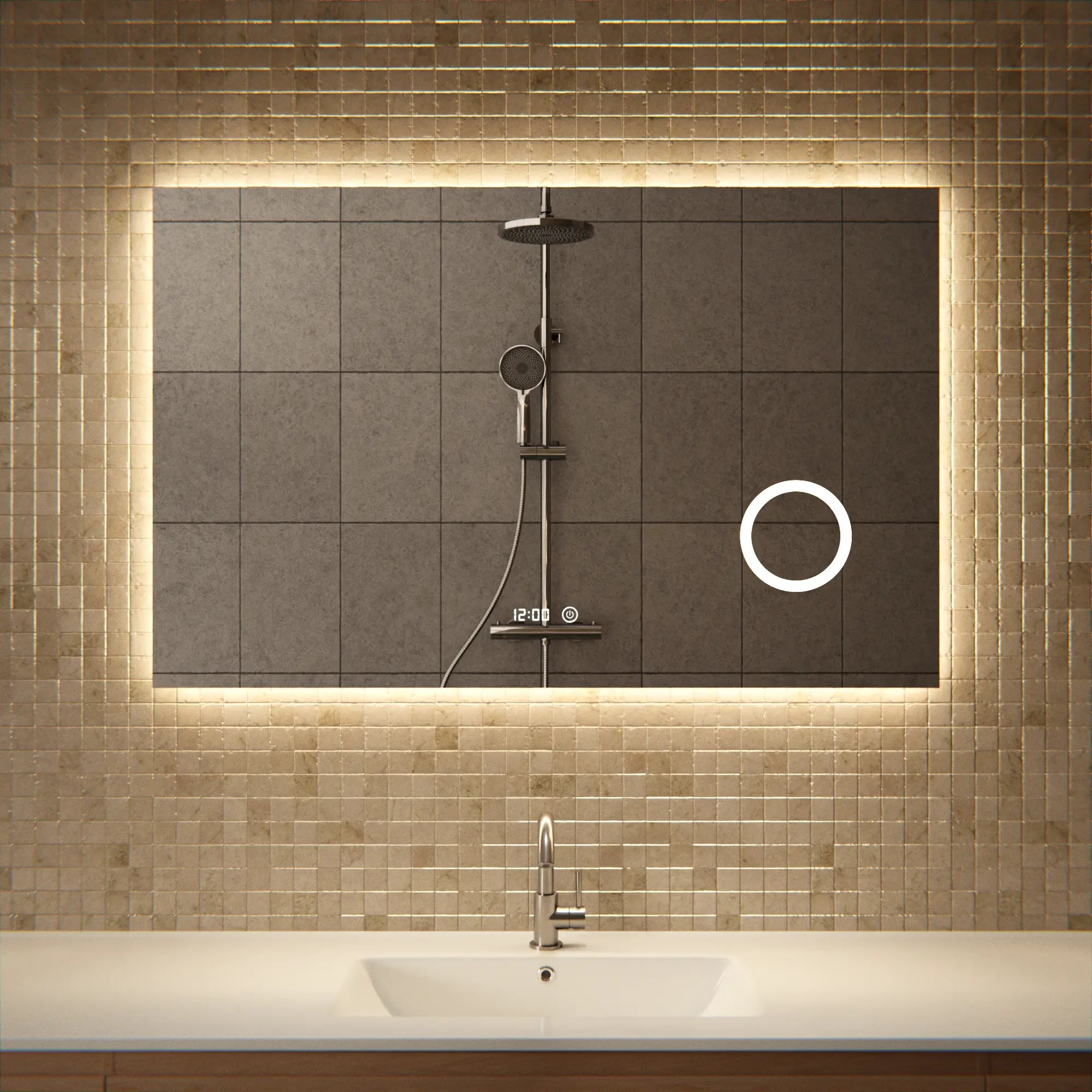 Badeværelsesspejl - Rektangel - 110x70cm - Rammeløs - Forudbestil