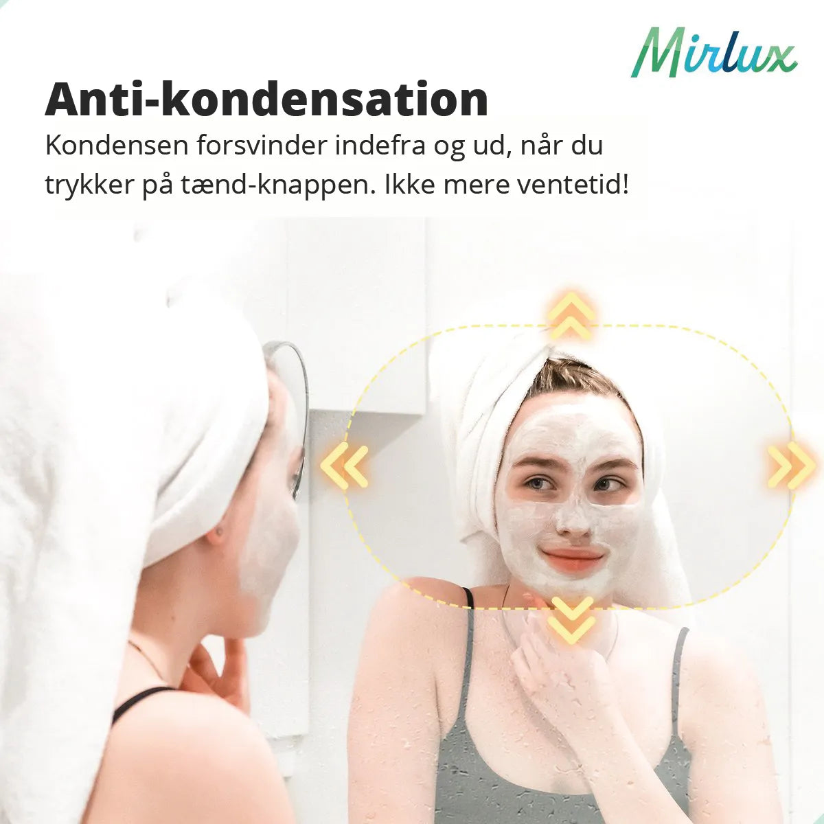 Badeværelsesspejl – 80x60cm – Rektangel – Rammeløst