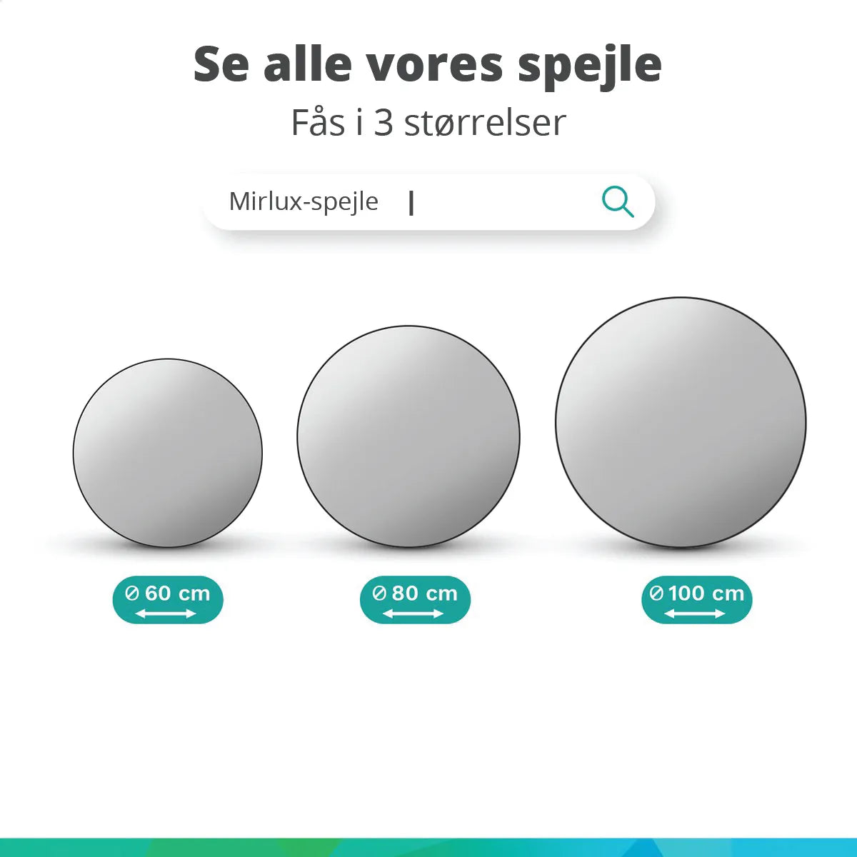 Badeværelsesspejl – 100cm – Sort Ramme