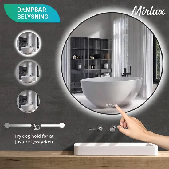 Badeværelsesspejl – 100cm – Sort Ramme