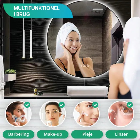 Badeværelsesspejl – 100cm – Sort Ramme