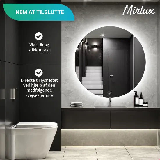 Badeværelsesspejl – 100cm – Sort Ramme