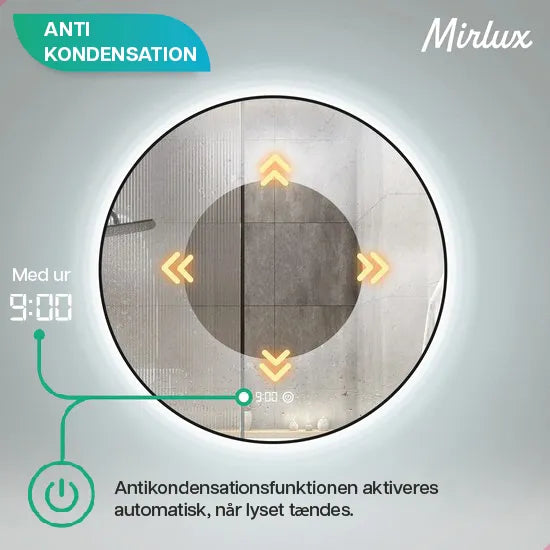 Badeværelsesspejl – 100cm – Sort Ramme