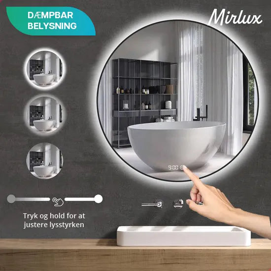 Badeværelsesspejl – 80cm – Sort Ramme