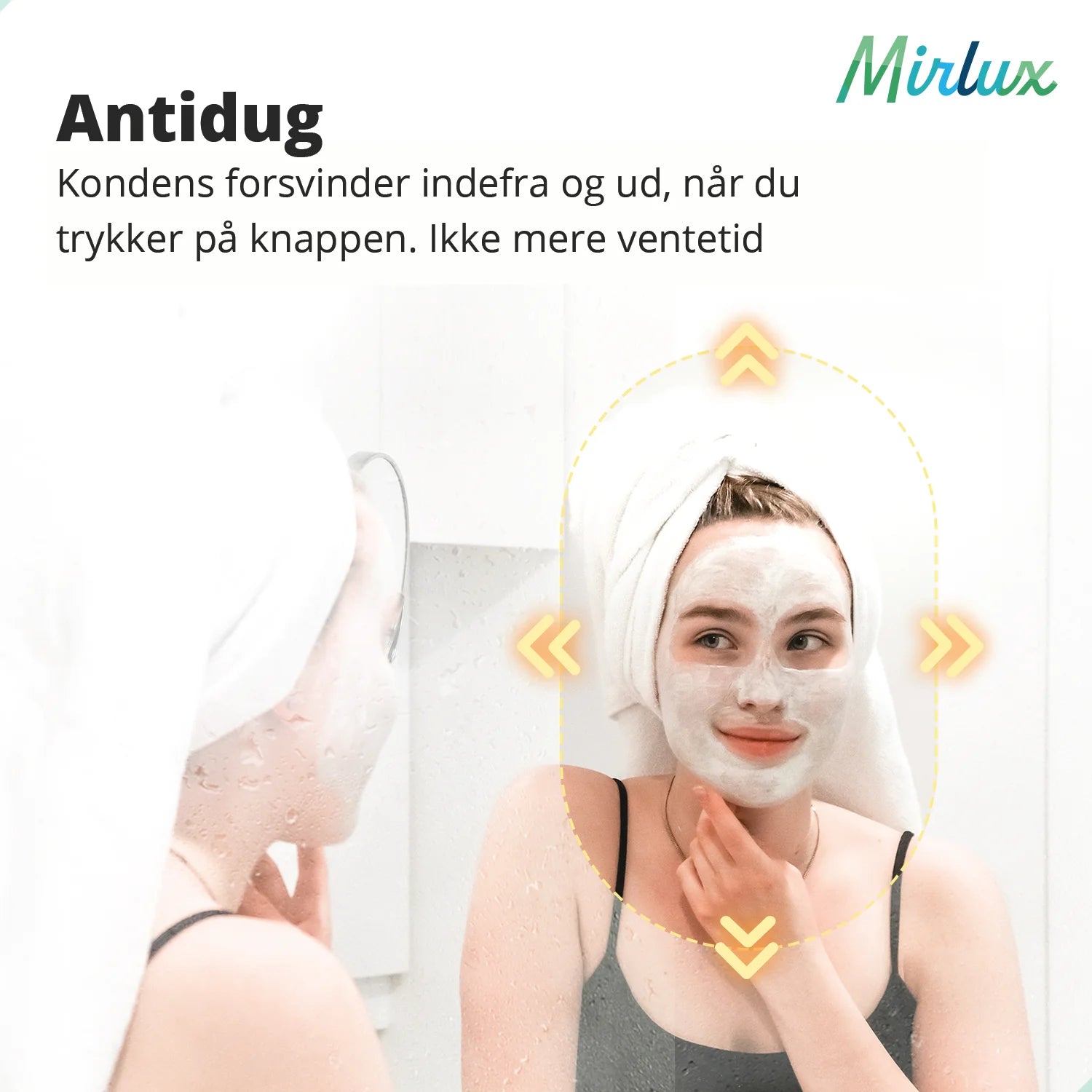 Badeværelsesspejl – 90x50cm – Ovalt – Sort Ramme