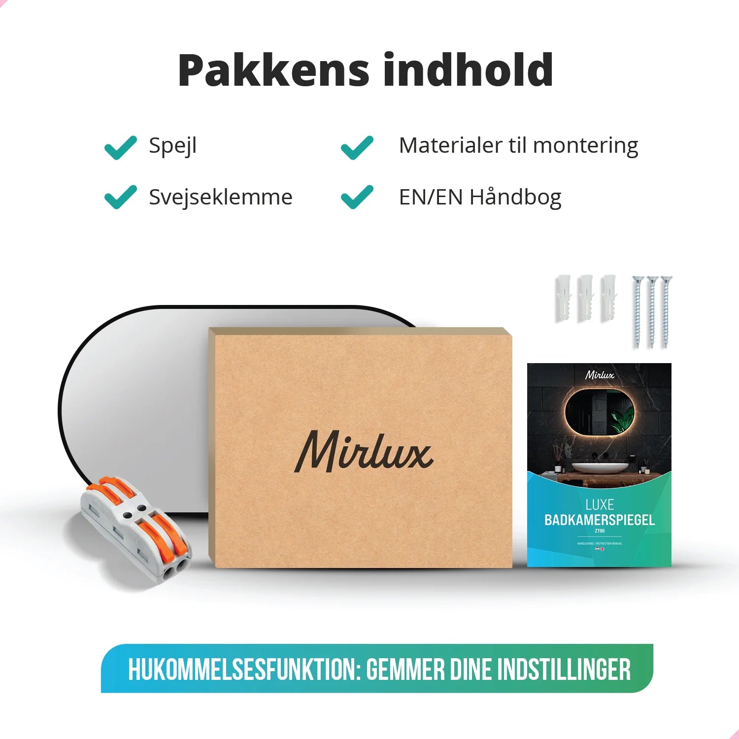 Badeværelsesspejl – 90x50cm – Ovalt – Sort Ramme