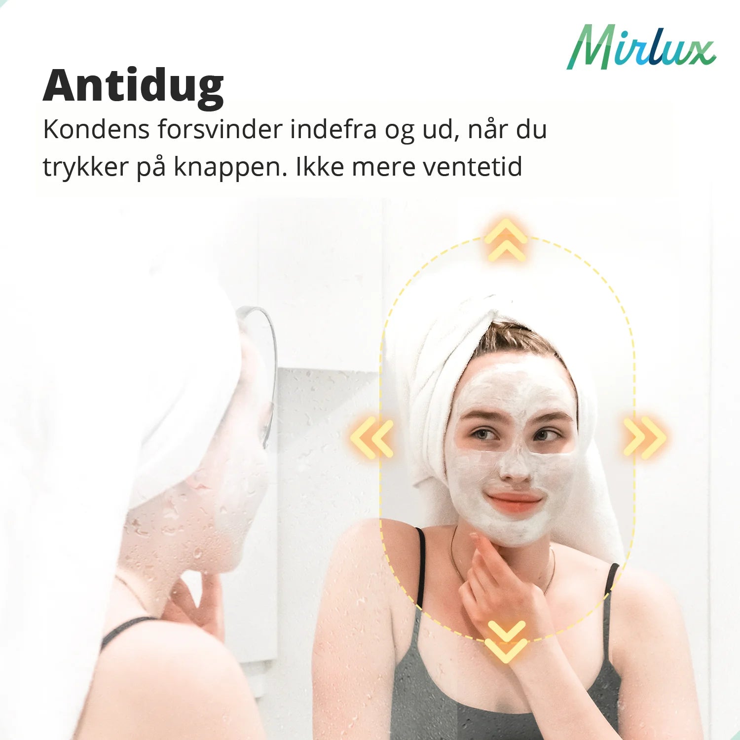 Badeværelsesspejl – 90x60cm – Ovalt – Sort Ramme