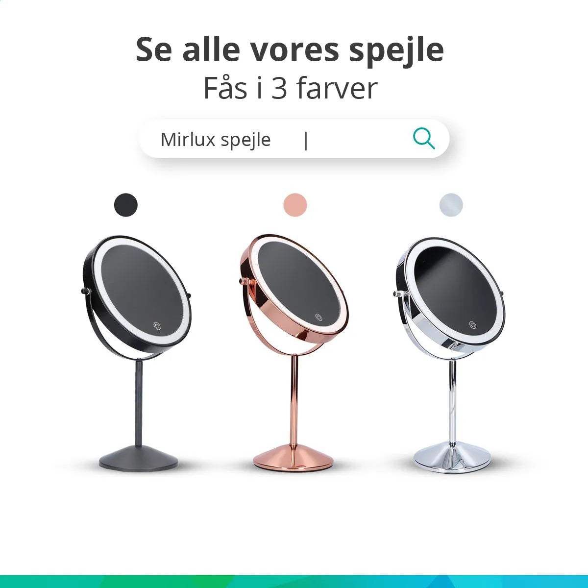 Makeupspejl - Genopladeligt - Krom - 1-10x Forstørrelse