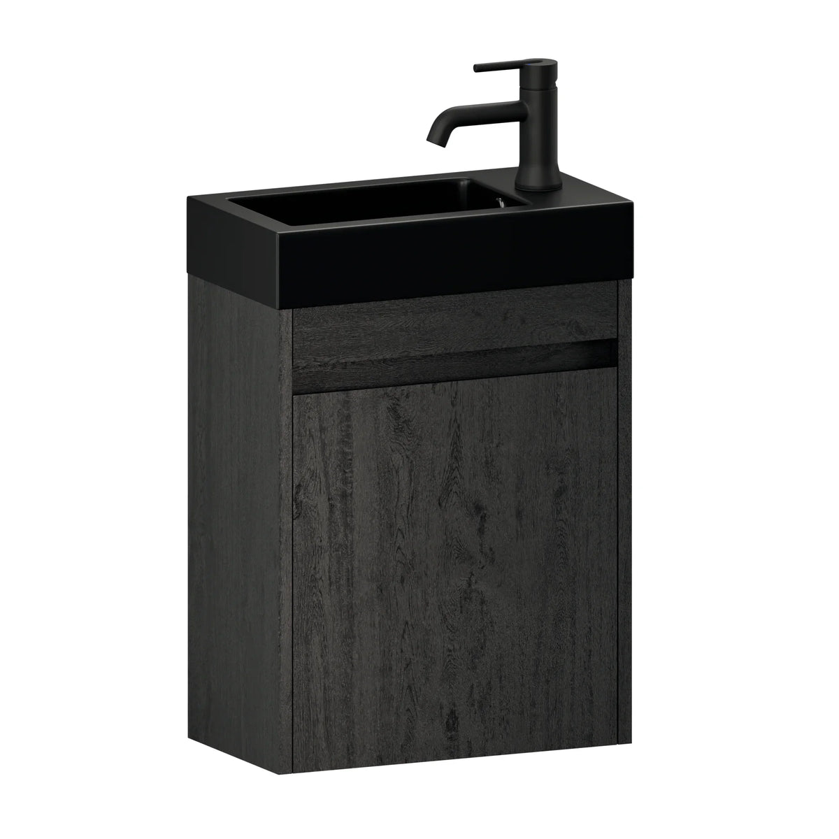 Toiletmøbel Elen - 40cm - Sort eg - Sort Vask