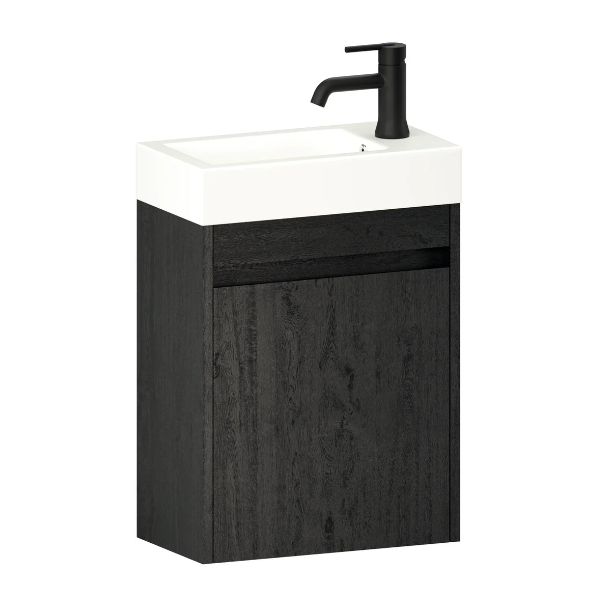 Toiletmøbel Vivo - 40cm - Sort eg - Hvid Vask