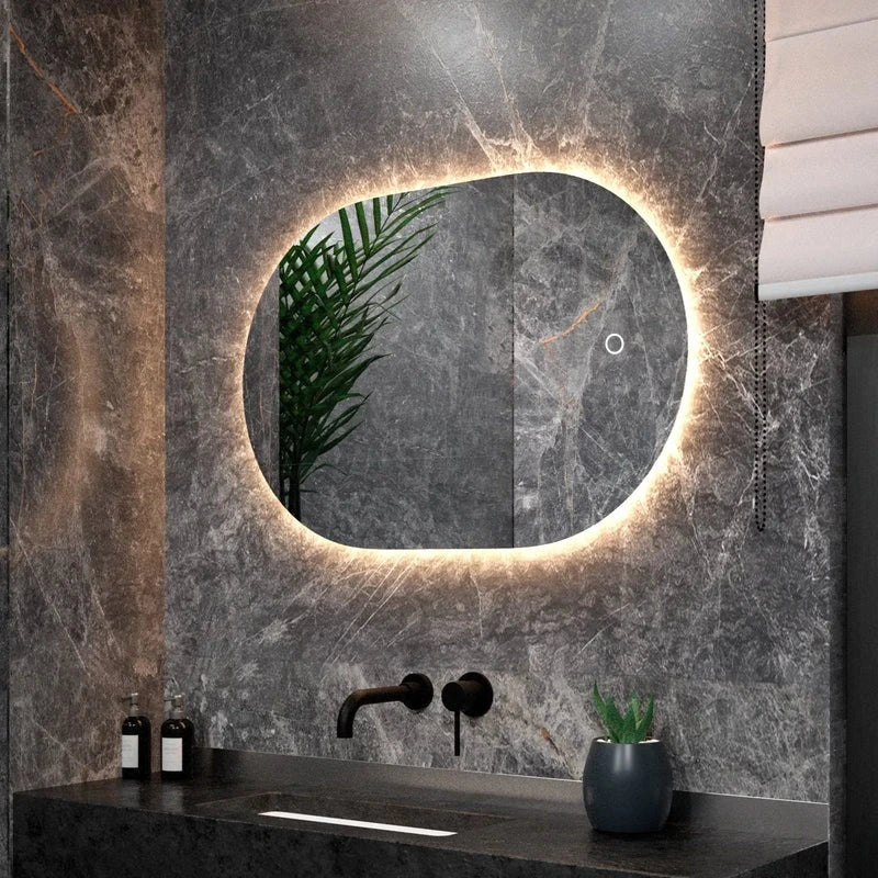 Badeværelsesspejl – 90x60cm Oval – Rammeløst - Forudbestil