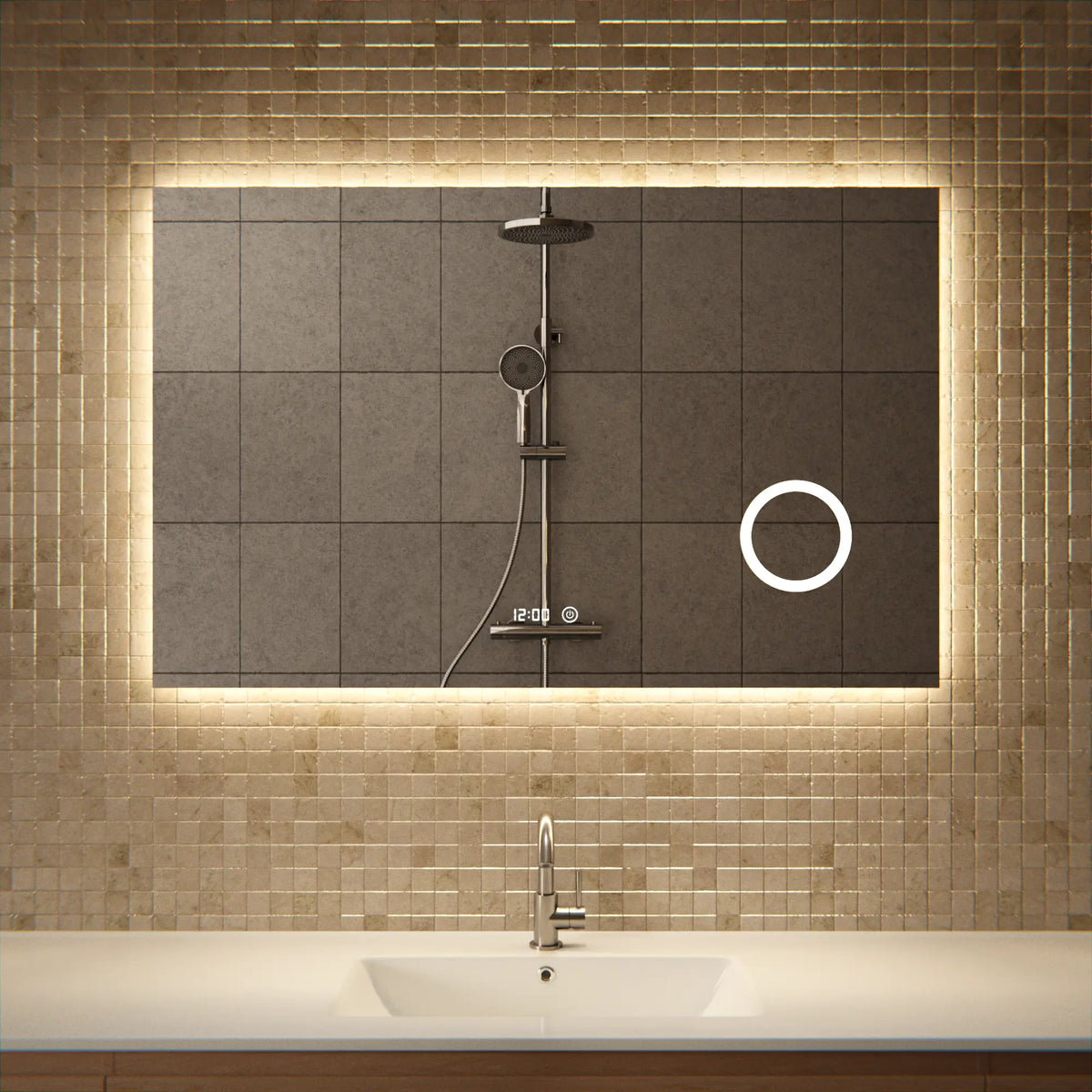 Badeværelsesspejl - Rektangel - 110x70cm - Rammeløs