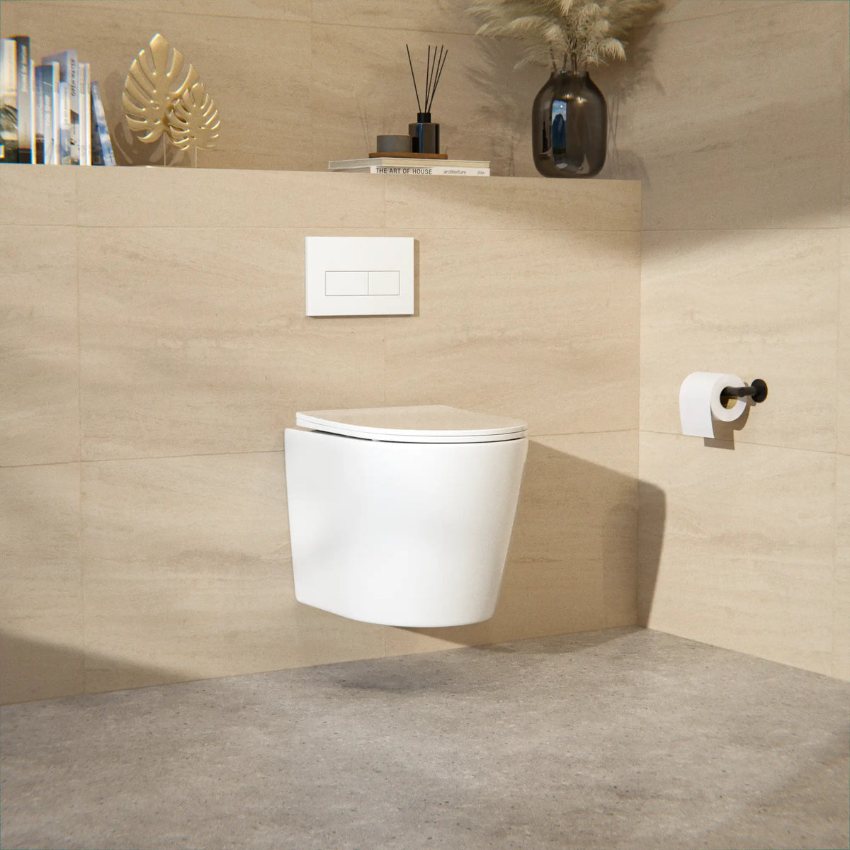 Væghængt toilet Varo - Rimless - Soft-close Sæde - Højglanshvid