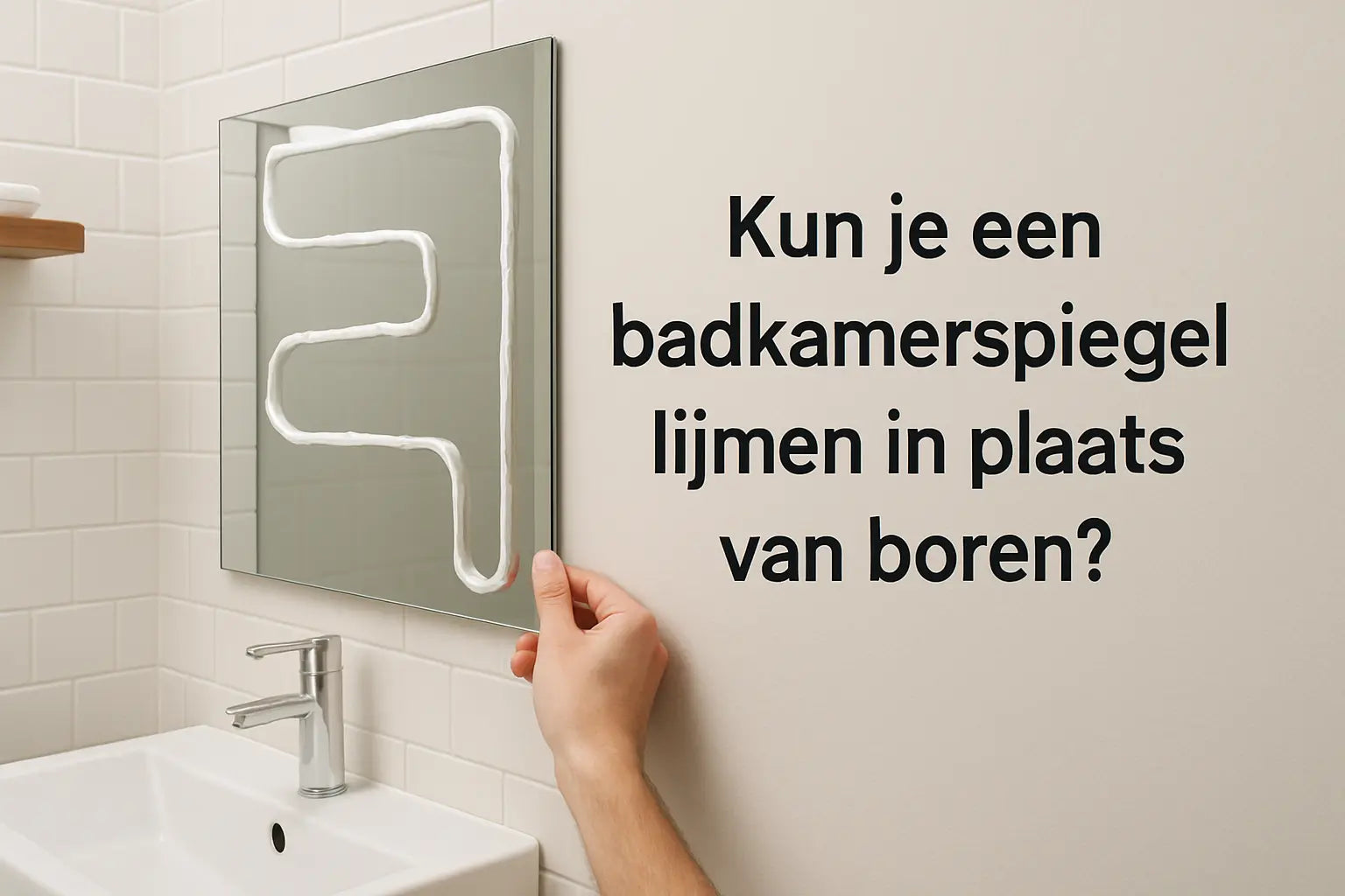 Kan man lime et badeværelsesspejl i stedet for at bore?