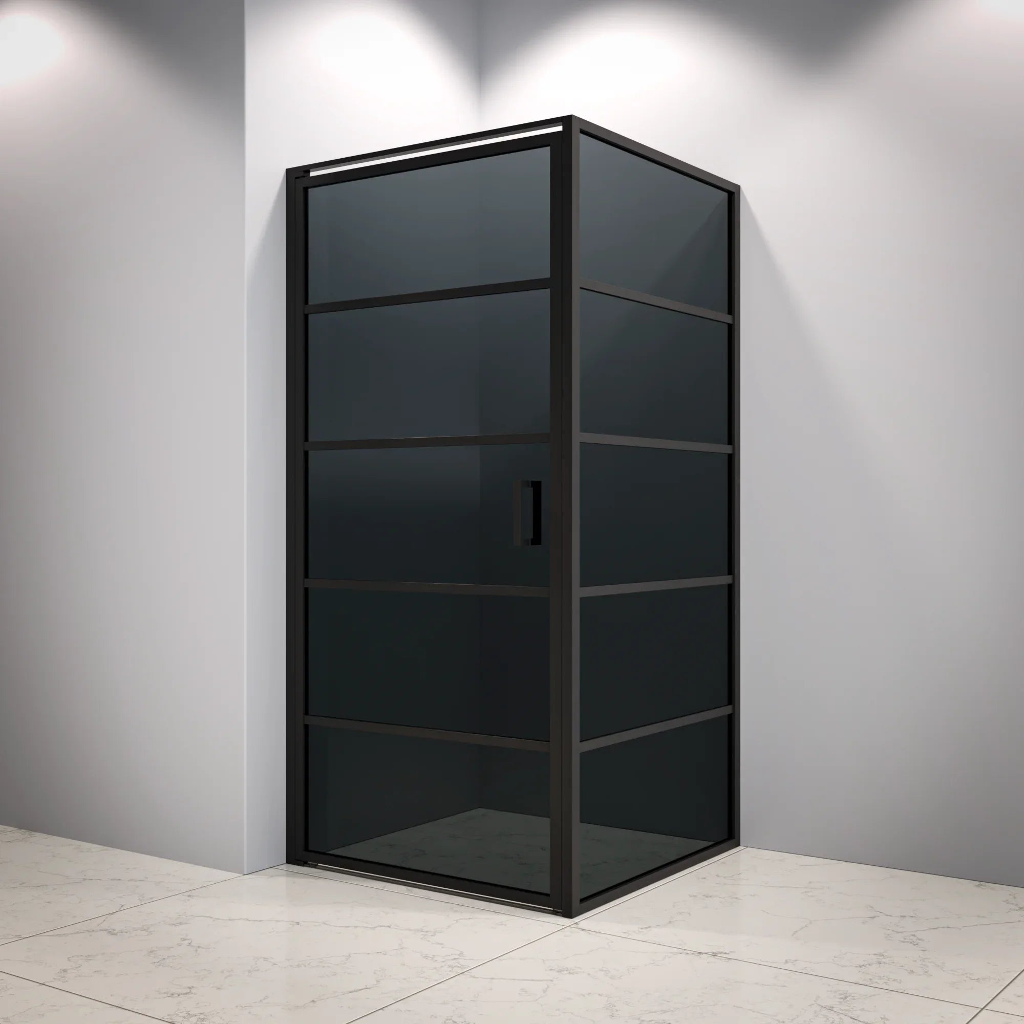 Brusekabine Oris - 90 x 200 - Sort glas - Sort
