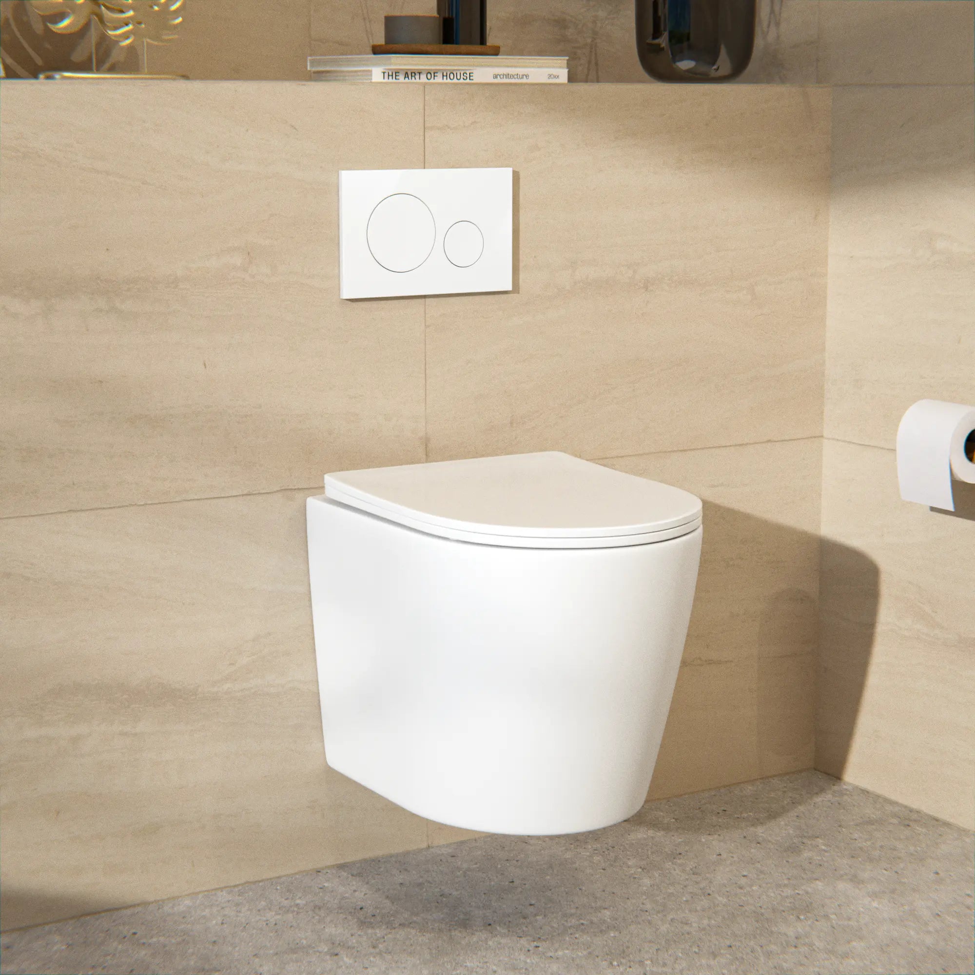 Mirlux Betjeningsplade - Blank hvid- ABS plast DualFlush - Forudbestil