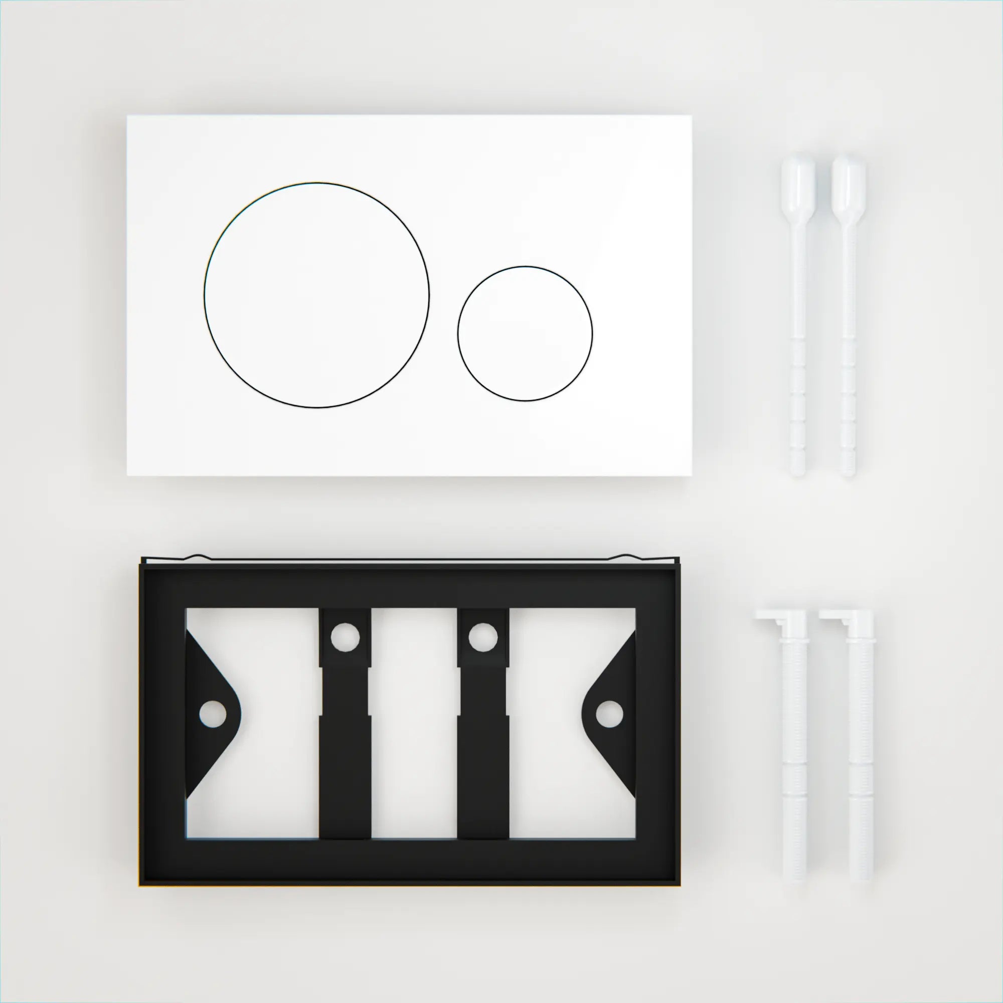 Mirlux Betjeningsplade - Blank hvid- ABS plast DualFlush - Forudbestil