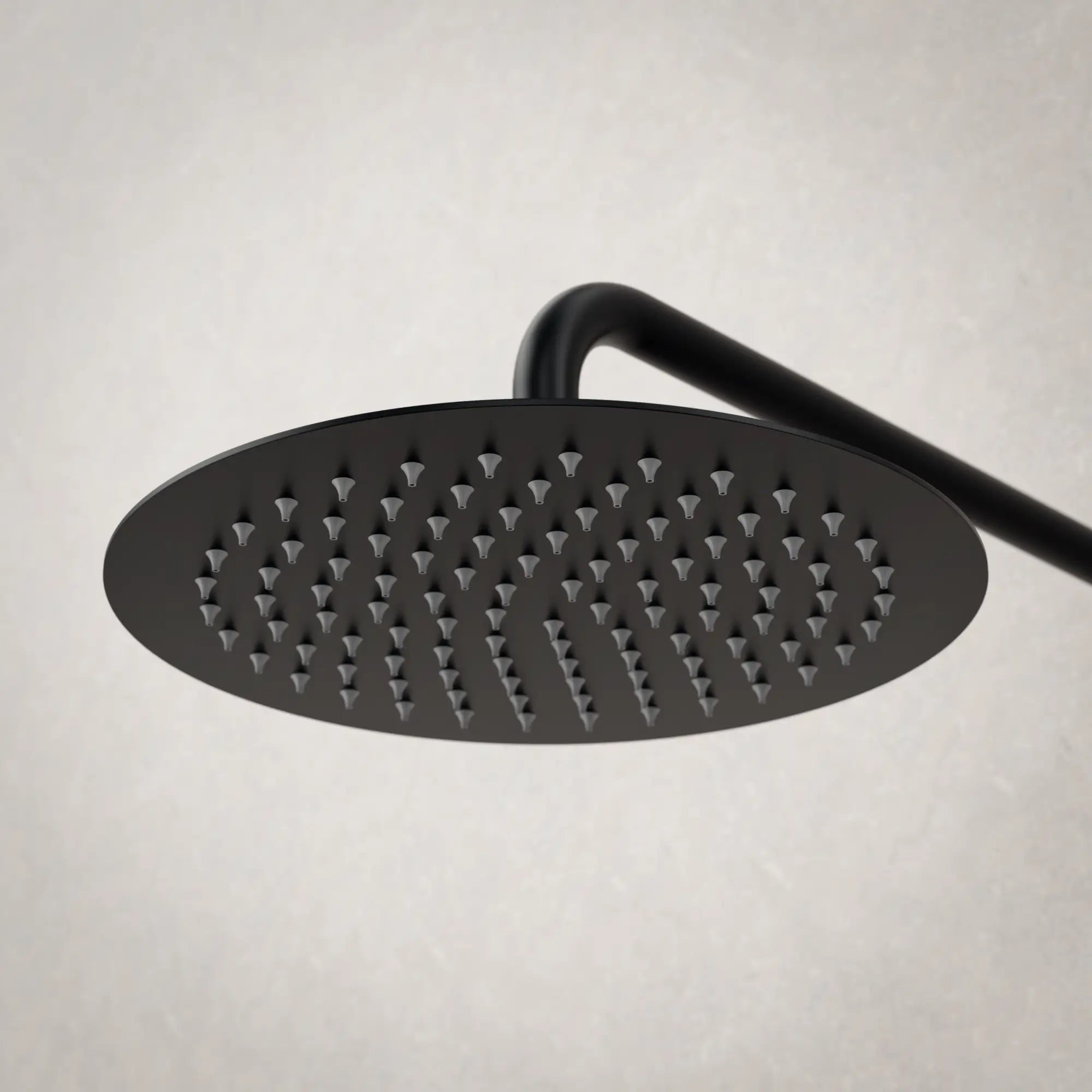 Indbygningsregnbruser Daro - Mat sort med termostatarmatur - 25 cm - Forudbestil
