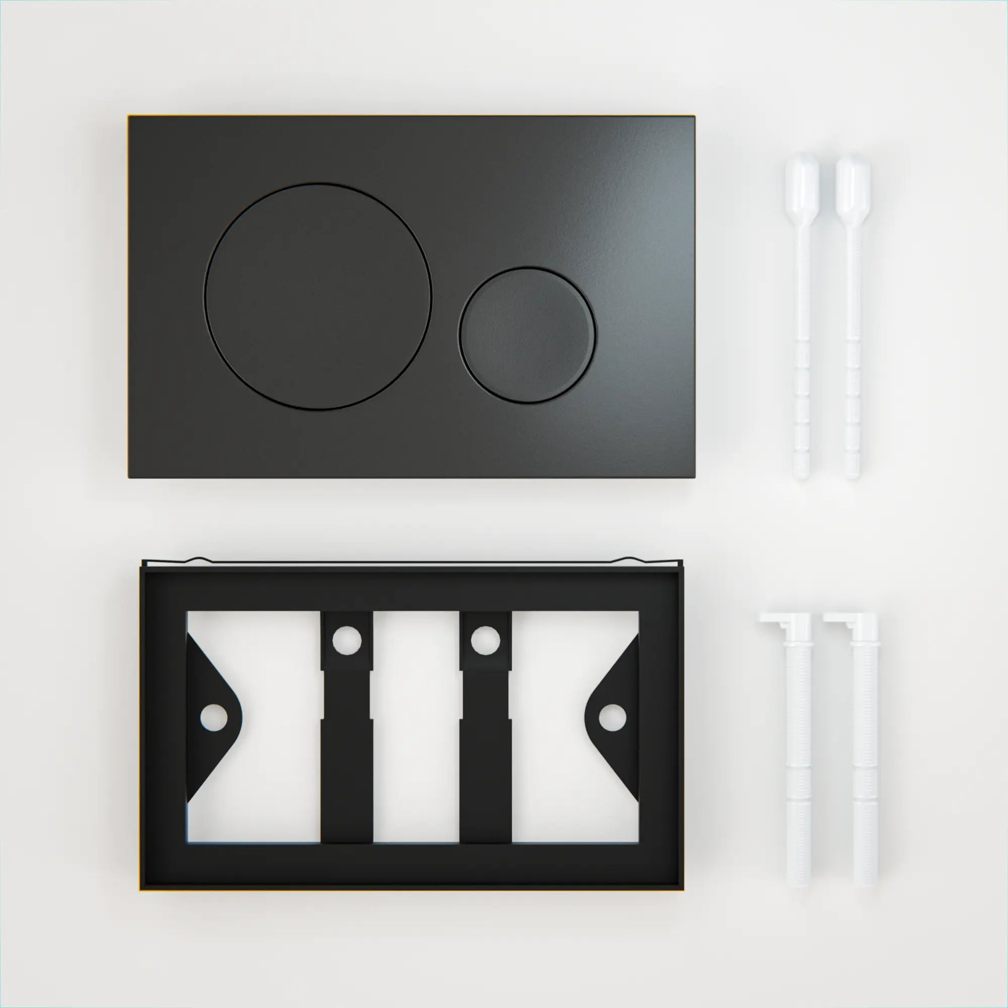Mirlux betjeningsplade - Mat sort - ABS Kunstof DualFlush - Forudbestil