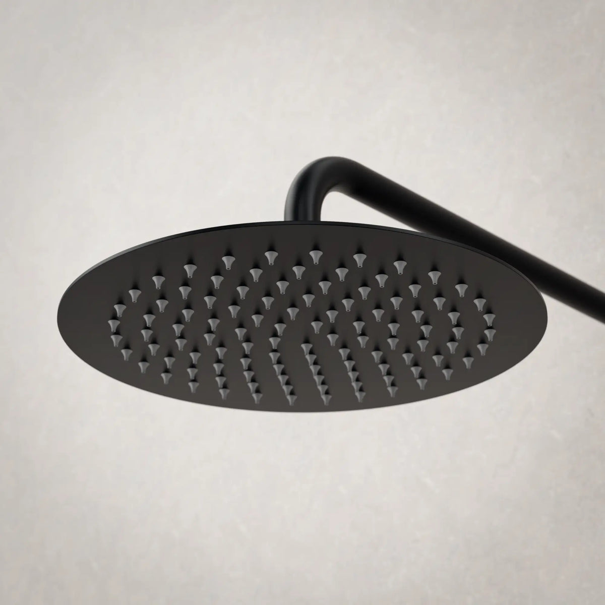 Indbygningsregnbruser Daro - Mat sort med termostatarmatur - 25 cm
