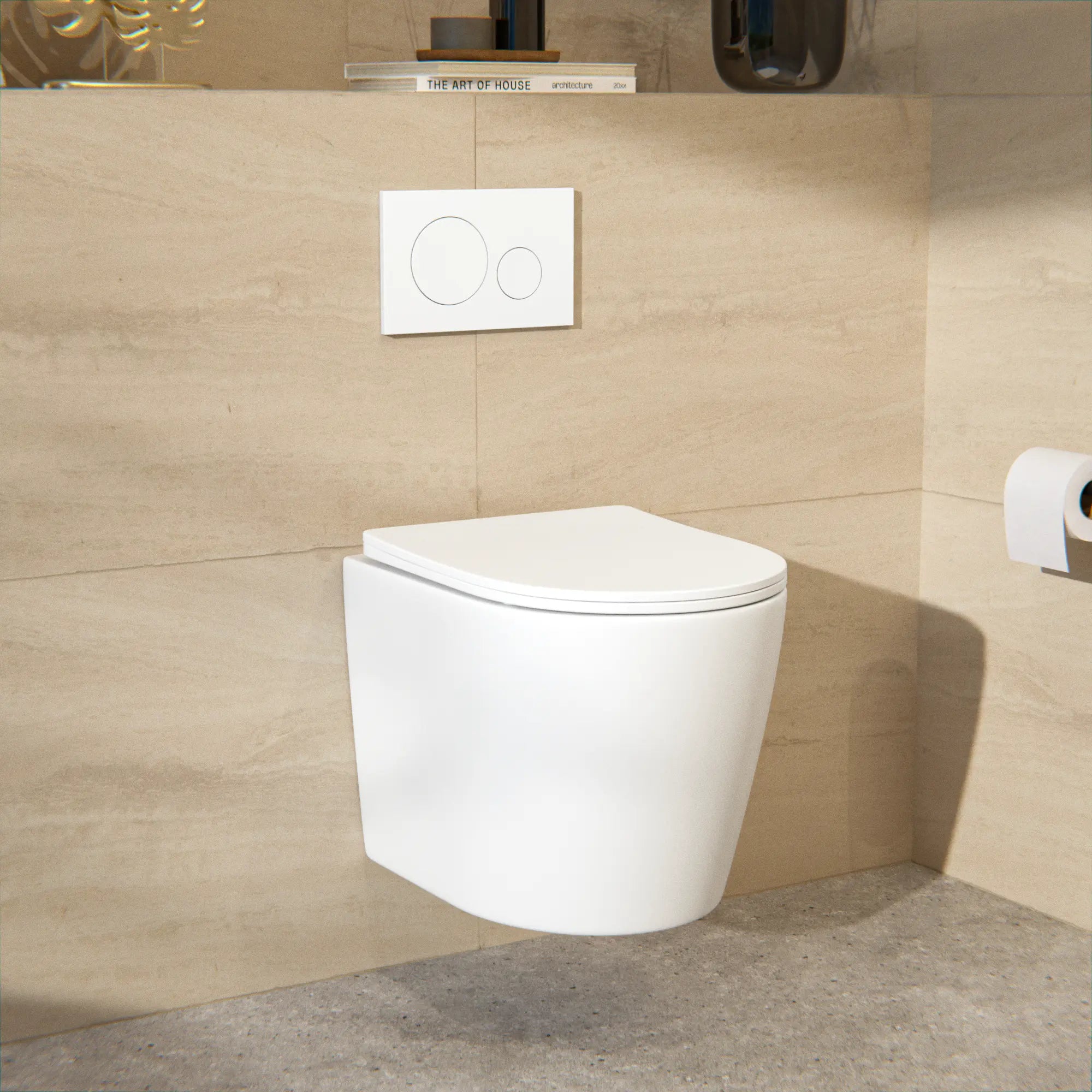 Mirlux betjeningsplade - mat hvid - ABS-plast DualFlush - Forudbestil