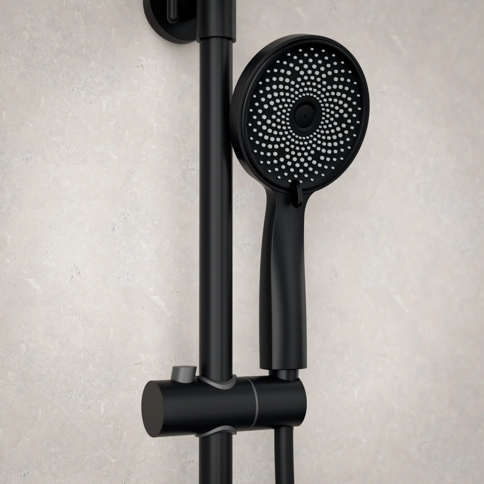 Regnbruser Elin - Mat sort med termostatarmatur - 22 cm - Forudbestil