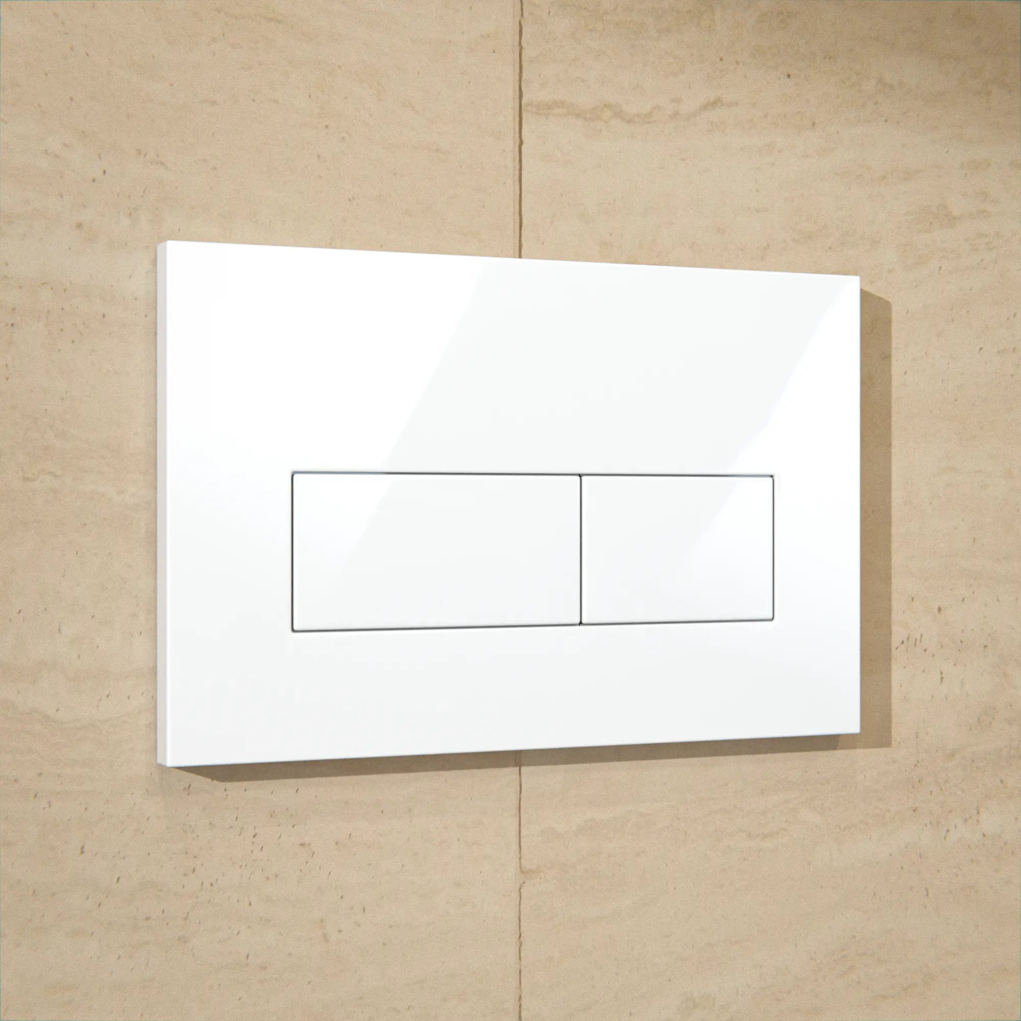 Mirlux betjeningsplade - Blank hvid- ABS plast DualFlush - Forudbestil