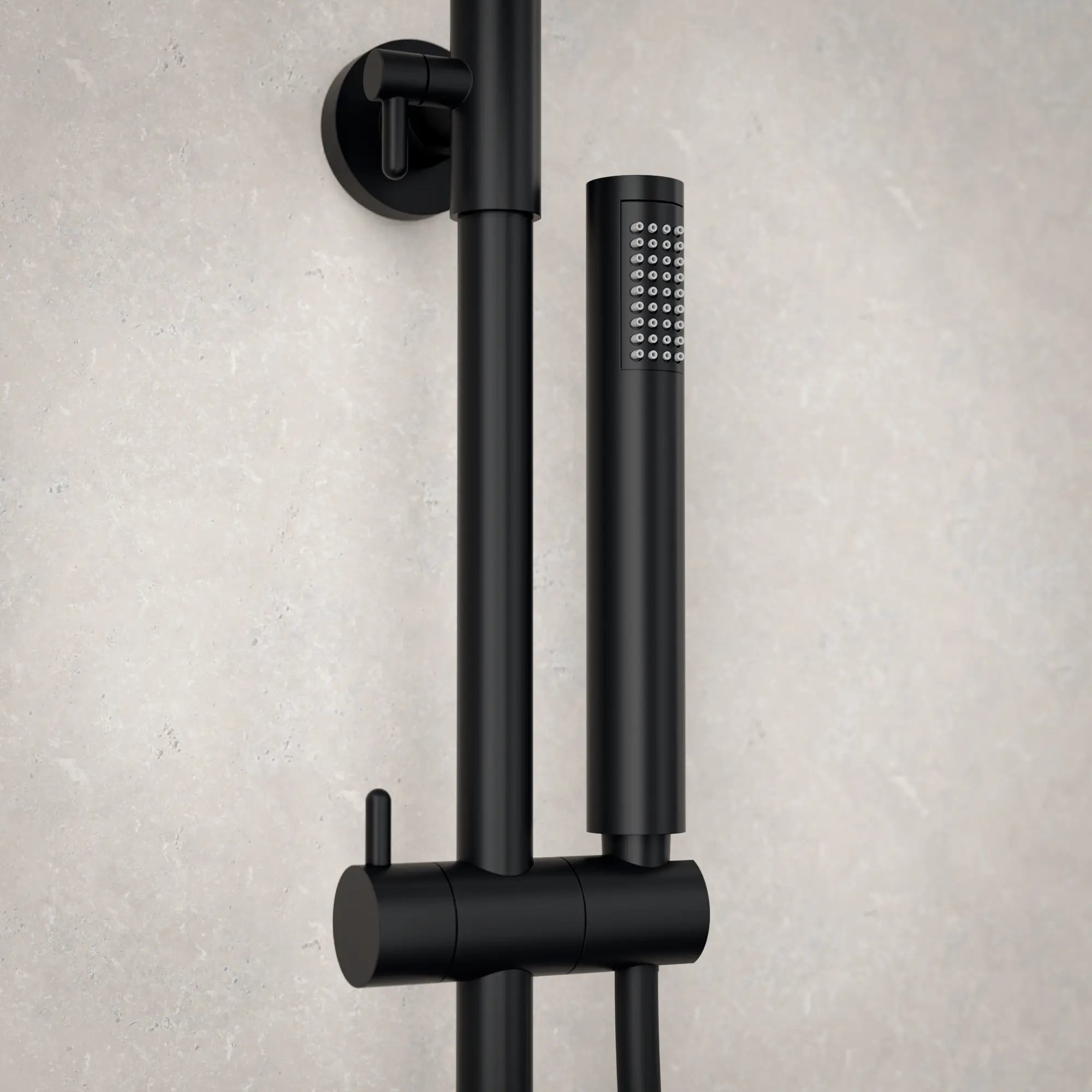 Regnbruser Valo - Mat sort med termostatarmatur - 25 cm - Forudbestil