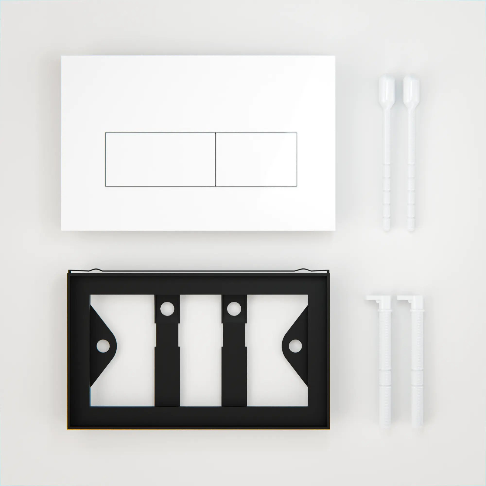 Mirlux betjeningsplade - Blank hvid- ABS plast DualFlush - Forudbestil