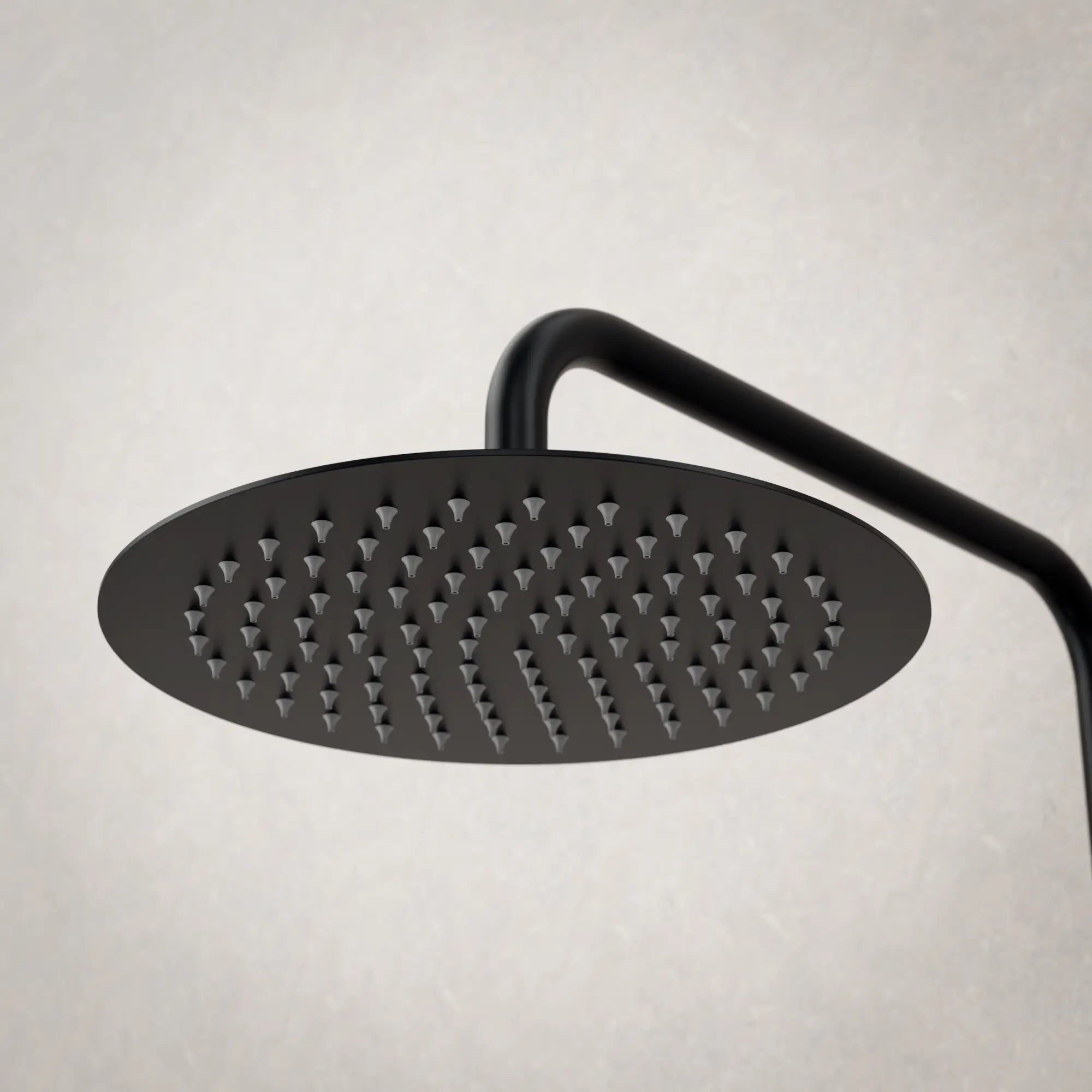 Regnbruser Valo - Mat sort med termostatarmatur - 25 cm - Forudbestil